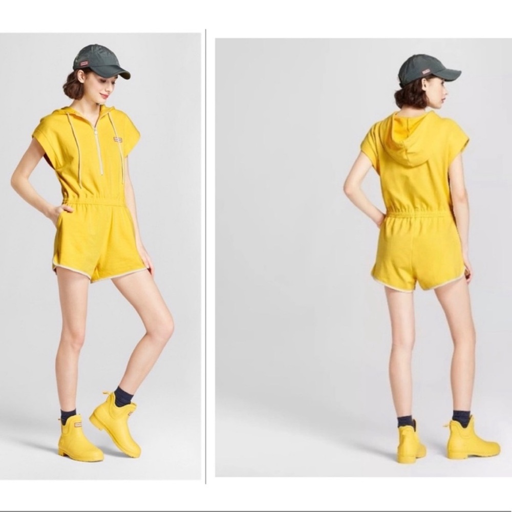 ☀️☀️HUNTER For Target Yellow Hooded Knit Short Sleeve Romper Size Small☀️